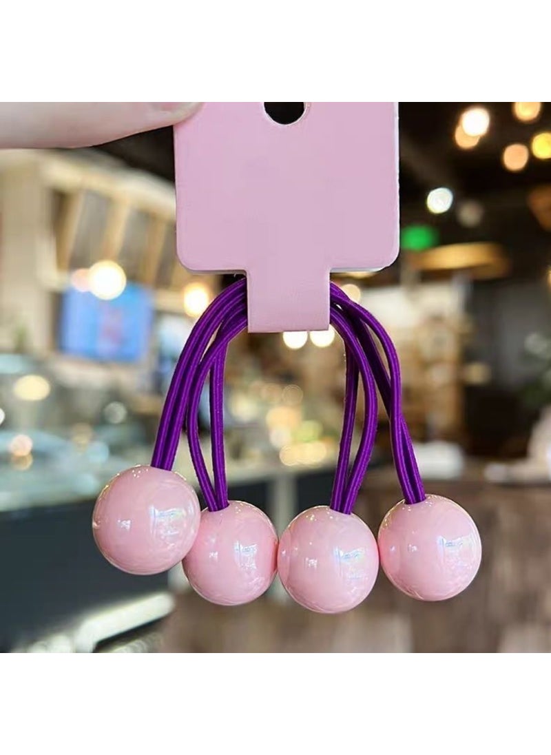 Generic Korean Kids Candy Color Hair Ties Elastic Ponytail Bands Pink one 