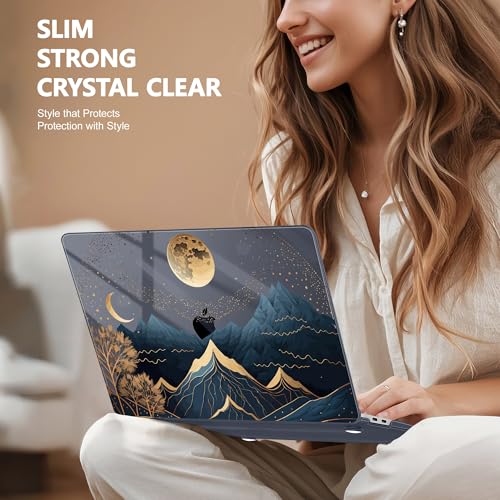 May Chen Compatible with MacBook Air 13 inch Release 2021 2020 2019 2018 (Models: M1 A2337/A2179/A1932), Plastic Hard Shell Case for MacBook Air 13 with Retina Display & Touch ID, Starry Mountain - Image 4