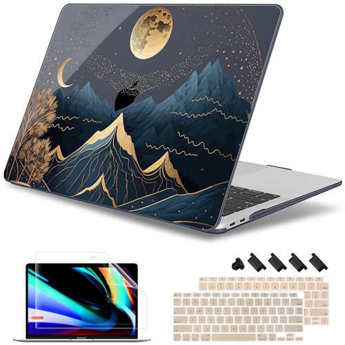 May Chen Compatible with MacBook Air 13 inch Release 2021 2020 2019 2018 (Models: M1 A2337/A2179/A1932), Plastic Hard Shell Case for MacBook Air 13 with Retina Display & Touch ID, Starry Mountain - Image 1