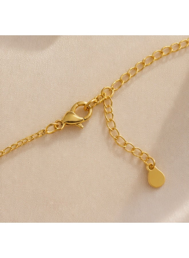 Elegant 3D Beaded Heart Statement Necklace – High-Polish Gold Finish - Image 4