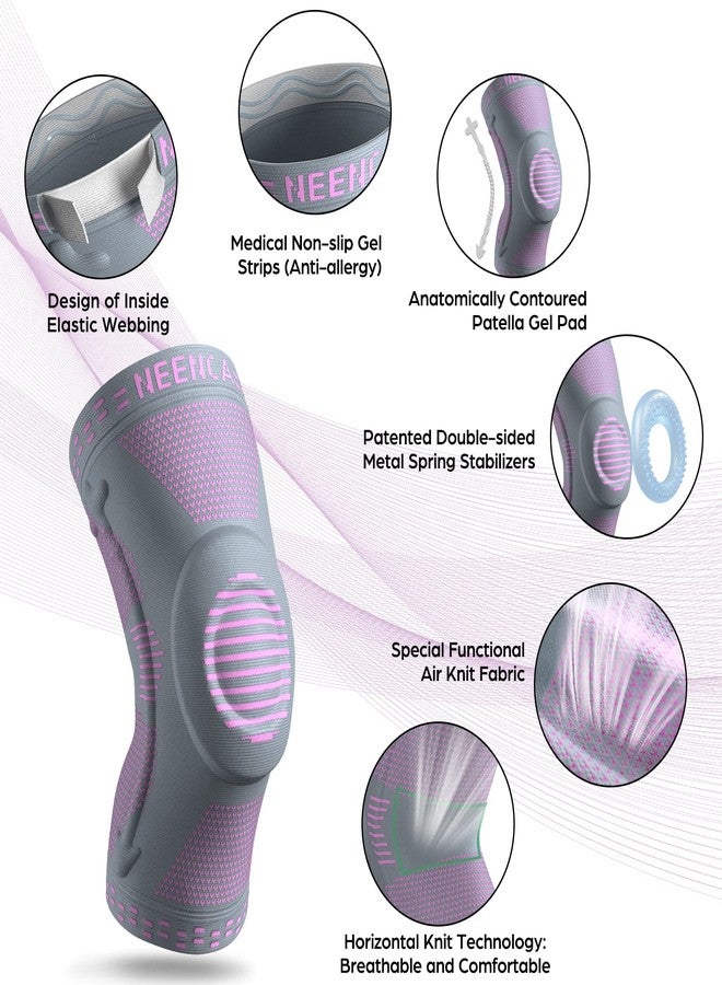 NEENCA Professional Knee Brace for Women,Knee Compression Sleeve Support with Patella Gel Pads & Side Stabilizers,Medical Grade Knee Sleeves Pads for Running,Meniscus Tear,Arthritis,Joint Pain Relief - Image 2
