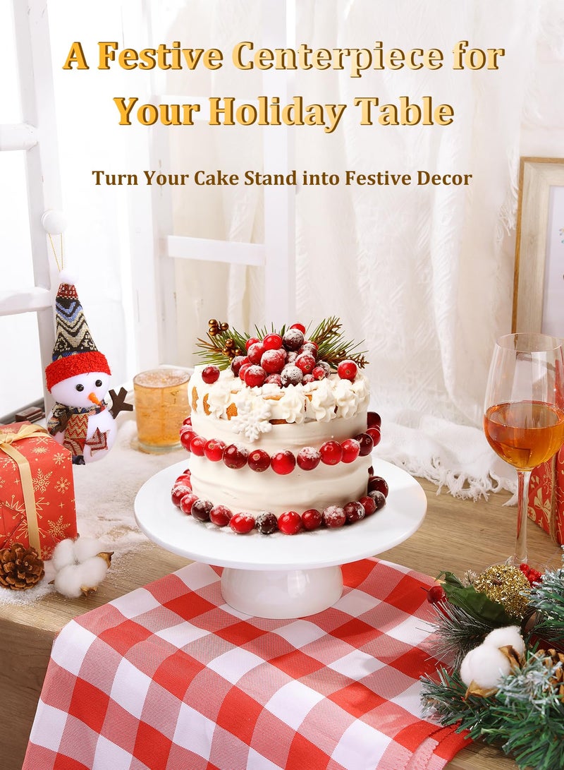 Yedio 10 inch Porcelain Cake Stand, Round Dessert Stand, Cupcake Stand for Birthday Parties, Weddings, Baby Shower and Other Events, White - Image 3