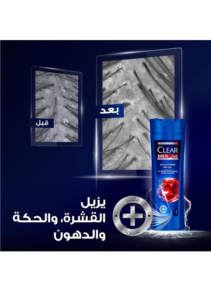Clear Men Style Express Anti-Dandruff Shampoo – 2 in 1 Formula for Easy Styling & Smooth Hair - Image 3
