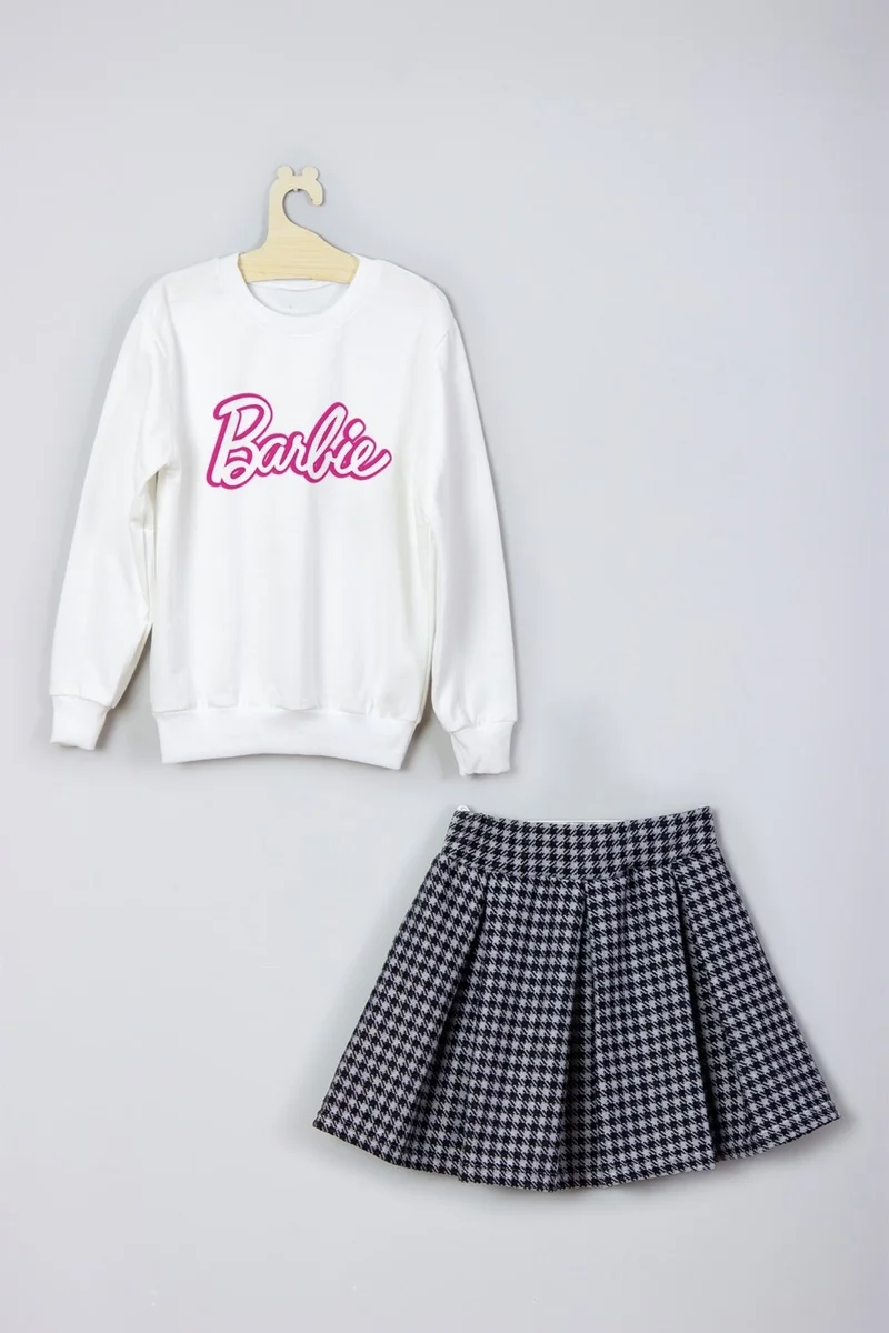 ادا بيبيك تشوكوك Ada Baby Kids New Season Barbie Printed Skirt Sweat Suit