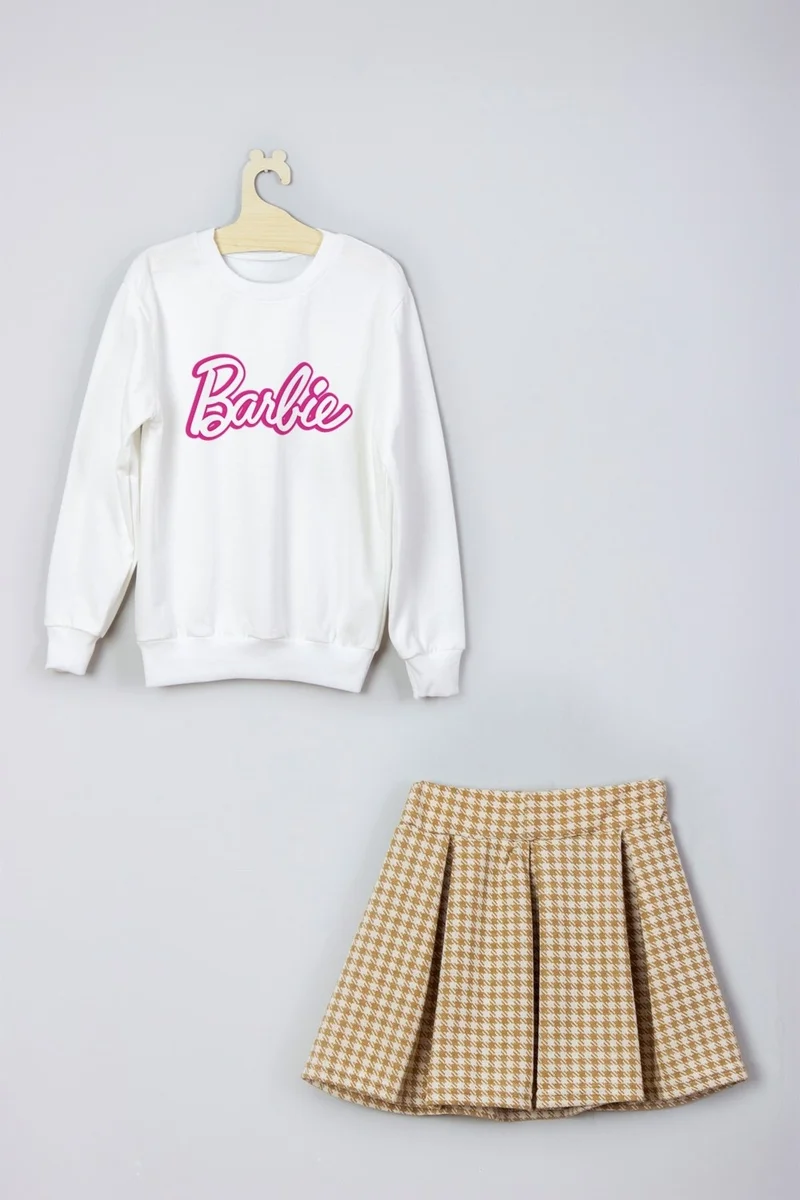 ادا بيبيك تشوكوك Ada Baby Kids New Season Barbie Printed Skirt Sweat Suit