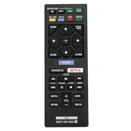 Vinabty New RMT-VB100U Replaced BLU-RAY Player Remote fit for Sony Player BDP-BX150 BDP-BX350 BDP-BX550 BDP-BX650 BDP-S1500 BDP-S2500 BDP-S2900 BDP-S3500 BDP-S4500 BDP-S5500 BDP-S6500 BDP-S3700 BDP-BX370 - Image 1