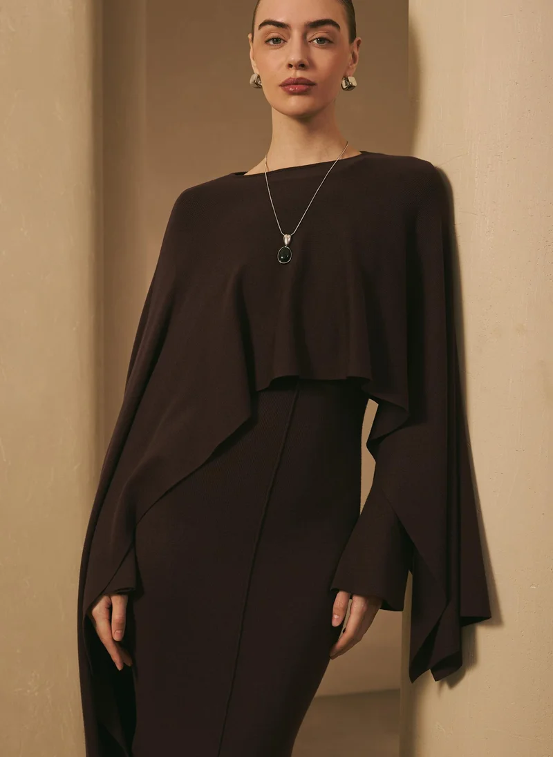 ليتشي فستان ماكسي محبوك من الفسكوز مع رداء طويل