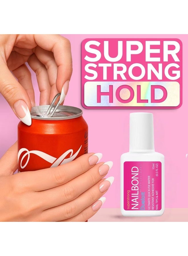 Dueloit Super Strong False Nail Glue for Press On Nails, Nail Tips & Acrylic Fake Nails (15ml) Nail Bond Brush On Glue for Press Ons, Tips & Acrylics - Long Lasting, Maximum Strength, Mess-Free Application. - Image 4