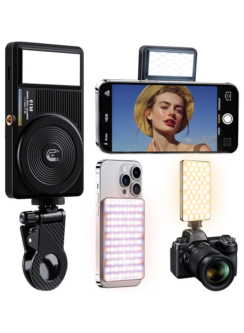 Magnetic Selfie Light for iPhone, 129 LED Rechargeable Phone Light with Clip, Adjustable 3 Light Modes, Perfect for Video Recording, Photography, Compatible with iPhone, Android, iPad, Laptops, and Cameras - Image 1