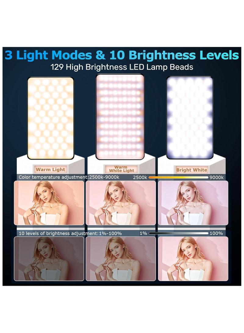 Magnetic Selfie Light for iPhone, 129 LED Rechargeable Phone Light with Clip, Adjustable 3 Light Modes, Perfect for Video Recording, Photography, Compatible with iPhone, Android, iPad, Laptops, and Cameras - Image 4