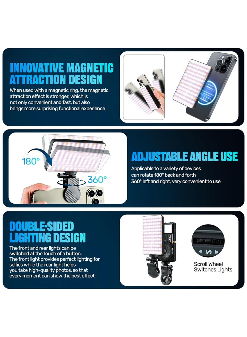 Magnetic Selfie Light for iPhone, 129 LED Rechargeable Phone Light with Clip, Adjustable 3 Light Modes, Perfect for Video Recording, Photography, Compatible with iPhone, Android, iPad, Laptops, and Cameras - Image 5