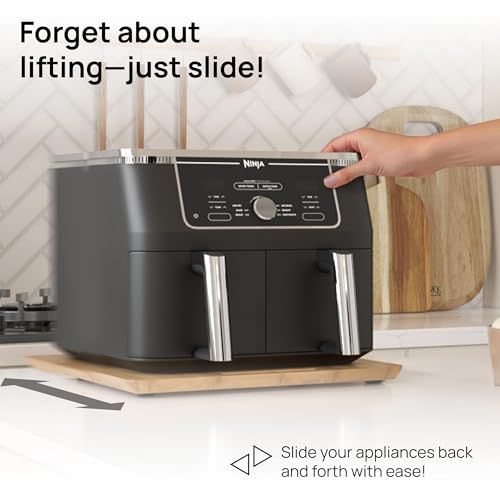 Ibyx Elegant Appliance Slider - Sliding Tray for Coffee Maker & Heavy Kitchen Appliances, Easy Slide, Made of Premium Bamboo, Space-Saving Kitchen Organizer, 40 lb Capacity, Natural - 16 x 13 Inch - Image 2