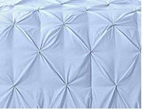 Cloud Fino Cotton 600 Thread Count Luxurious Pleated Design Duvet Cover 1 Duvet Cover 88X104 with 2 Pillow Shams 17 x 27Double Bed Bed Sizes Sky King - Image 2