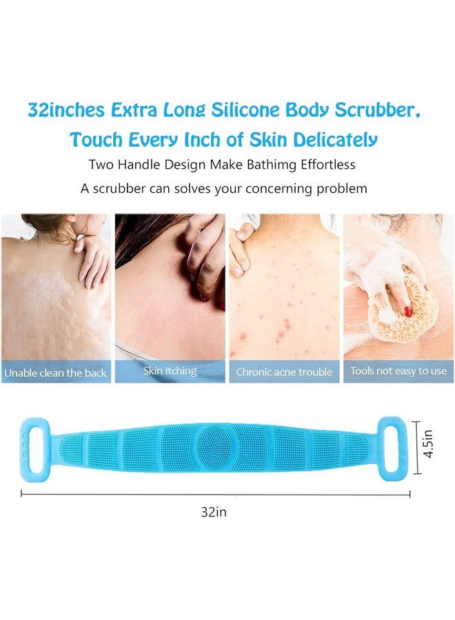 Weqty Silicone Back Scrubber for Shower Exfoliating & Massage Body Washer with Handle for Men and Women Extra Long Bath Body Brush Hygienic, Durable and Easy to Clean - Image 2