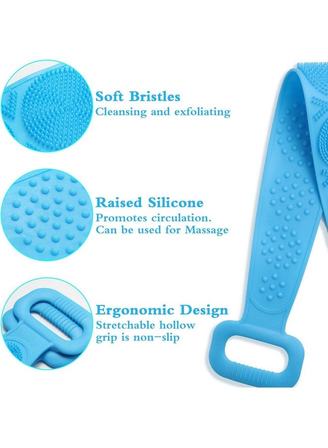 Weqty Silicone Back Scrubber for Shower Exfoliating & Massage Body Washer with Handle for Men and Women Extra Long Bath Body Brush Hygienic, Durable and Easy to Clean - Image 3