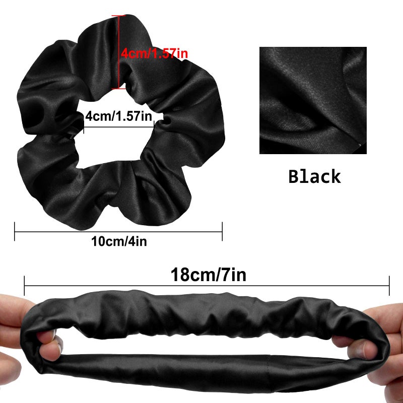 OLESILK 100% Mulberry Silk-Scrunchies for Hair Sleep, Women Grils Silk Hair Ties for Frizz & Breakage Curly Hair, No Damage, Elastics Ponytail Holder, 3 Pack - Image 2