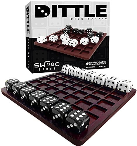 SWOOC Dittle Dice Battle 2 Player Dice Games for Adults Adult Board Games for 2 Players Best Two Player Game for Adults Two Person Wooden Coffee Table Fun Bar Game for Adult Indoor Tabletop - Image 1