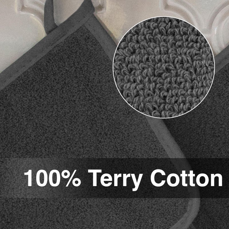 RITZ Terry Potholder & Hot Pad: Unparalleled Heat Resistant, Durable 100% Cotton â€“ Ergonomically Designed for Optimal Grip â€“ Easy-Care Machine Washable â€“ 2-Pack, Graphite - Image 2