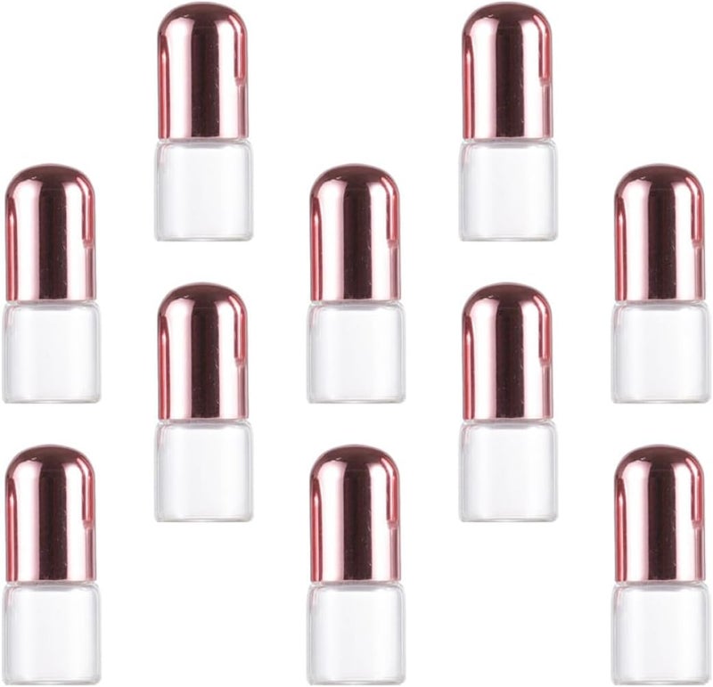 2ml Essential Oil Roller Bottles with Rose Gold Caps and Stainless Steel Balls, Glass Roll on Bottles for Perfume and Aromatherapy, Single Pack Refillable Travel Containers - Image 1