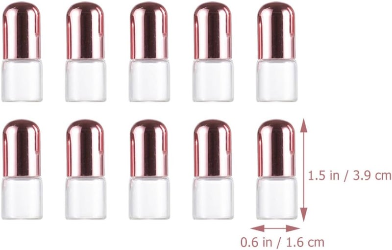 2ml Essential Oil Roller Bottles with Rose Gold Caps and Stainless Steel Balls, Glass Roll on Bottles for Perfume and Aromatherapy, Single Pack Refillable Travel Containers - Image 2
