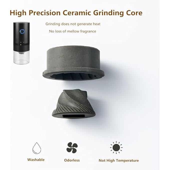 ECVV Portable Electric Burr Coffee Grinder Usb Rechargeable Multi Grind Setting For Espresso Drip Pour Over French Press - Image 4