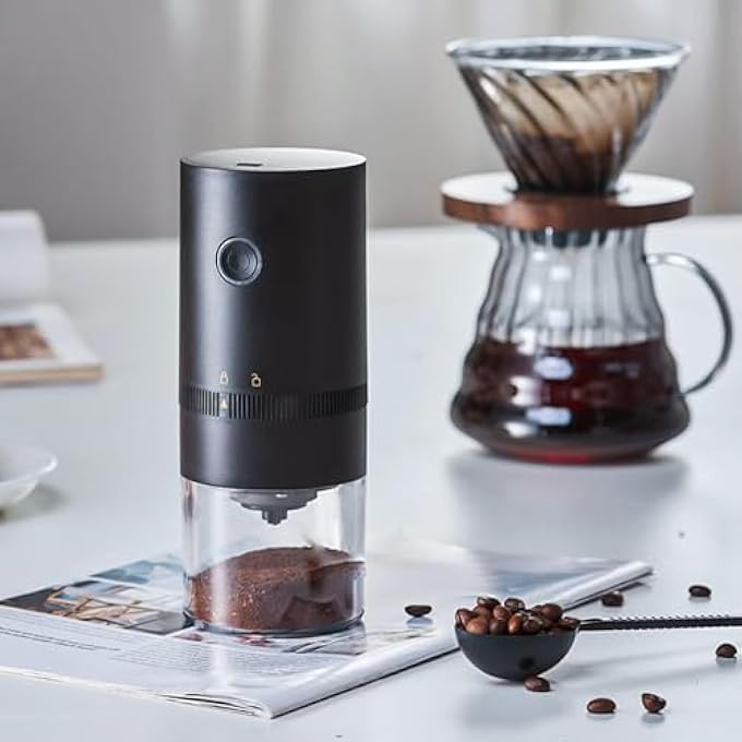 ECVV Portable Electric Burr Coffee Grinder Usb Rechargeable Multi Grind Setting For Espresso Drip Pour Over French Press - Image 3