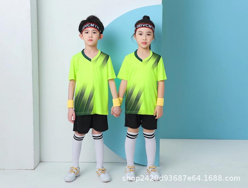Children'S Football Short-Sleeved Training Clothing Suit Competition Clothing Summer Breathable Performance Performance Dress Jersey Printing Number - Image 1