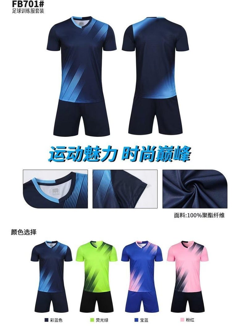 Children'S Football Short-Sleeved Training Clothing Suit Competition Clothing Summer Breathable Performance Performance Dress Jersey Printing Number - Image 2