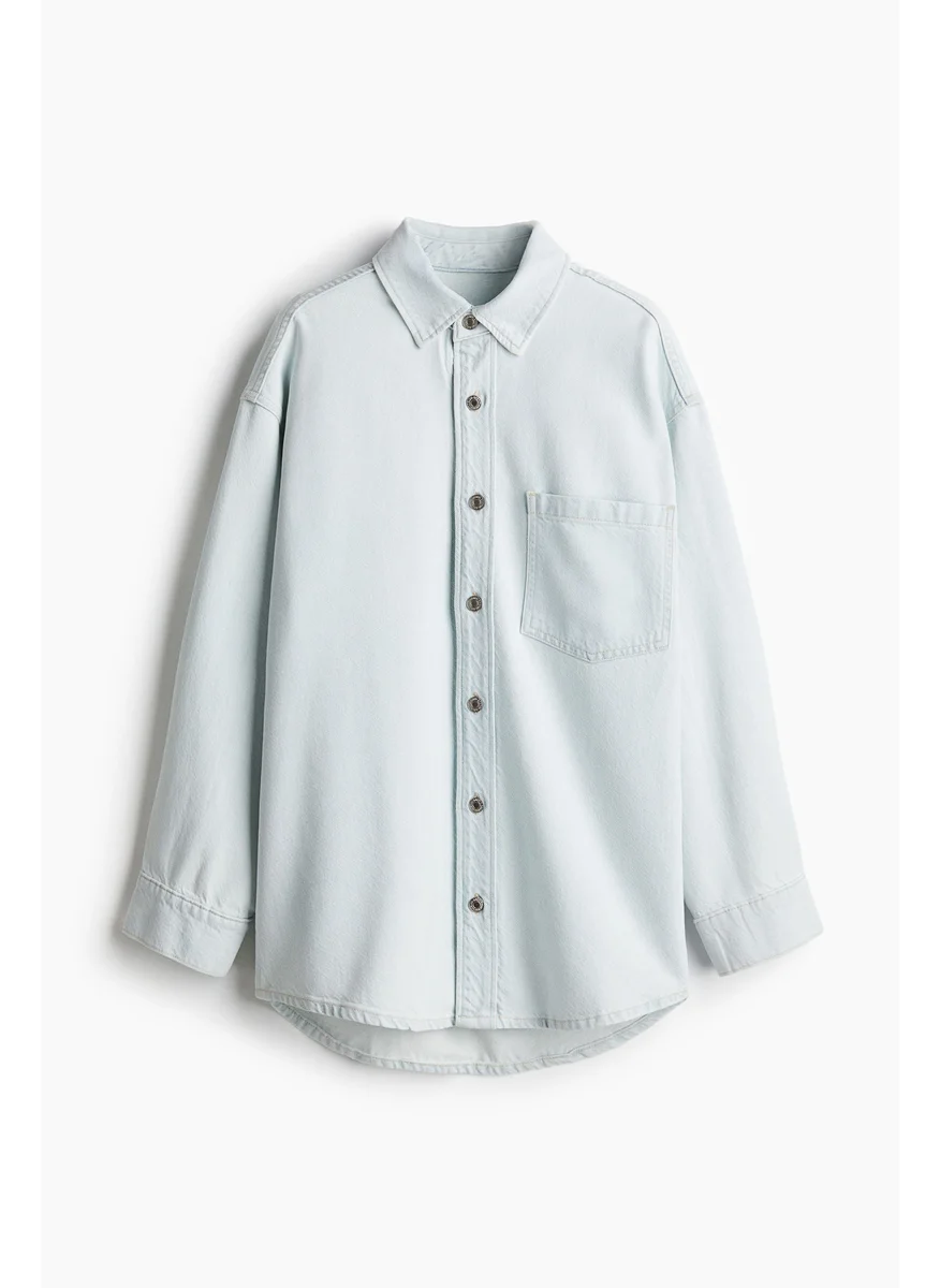 H&M Feather Soft Oversized Denim Shirt