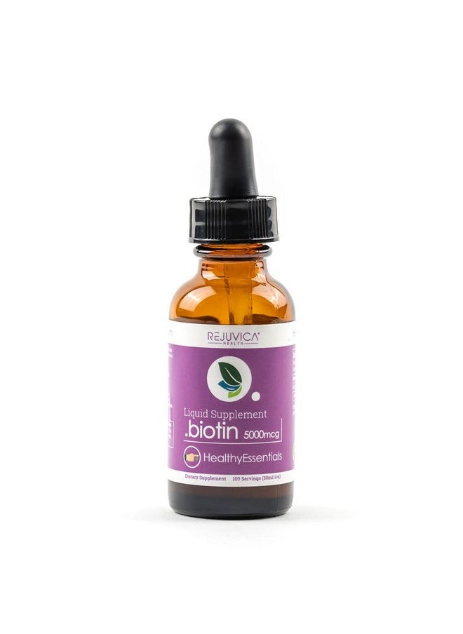 Rejuvica Health Healthy Essentials Biotin Advanced Liquid Biotin Supplement 5000Mcg Support Hair Skin & Nails  - Image 2