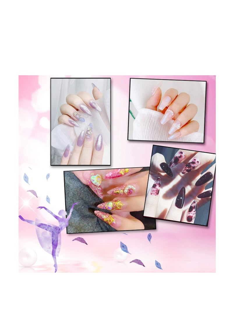 نيبمينينت Manicure, Long Nail Tips Acrylic Flat Nails Half False Flake 10sizes with Clear Plastic Case for Salon Shop Diy Art Ballerina (Clear+Natural 1000PCS) - Image 4
