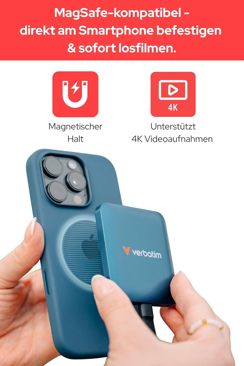 VERBATIM Snapback SSD 2TB, External SSD, USB 3.2 Gen 2x2, up to 2000MB/s Read & 1800MB/s Write, Portable External Hard Drive with 20 cm USB-C Cable, for iPhone, Android, PC & Mac, Metallic Blue - Image 4