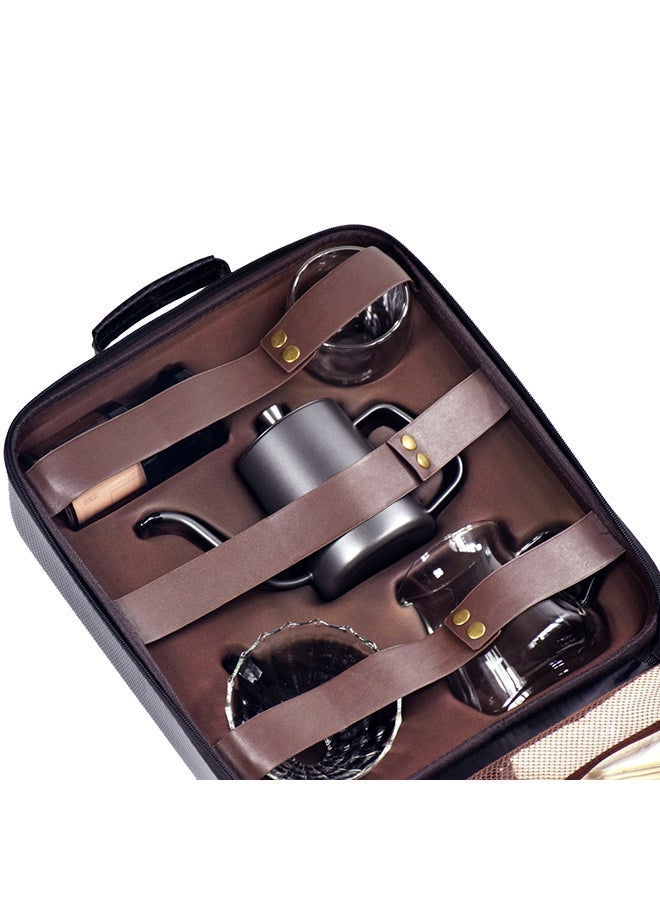 V60 Pour Over Coffee Travel Case — Portable Brewing Accessory Organizer Box with Adjustable Compartments, Fits Dripper Kettle & Grinders, Waterproof Protection, Black - Image 4