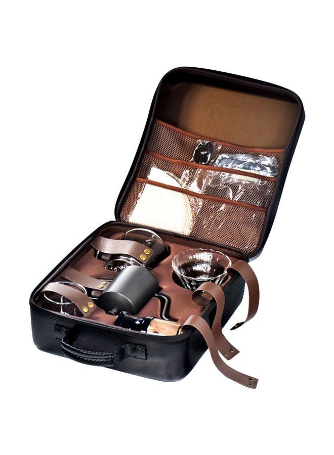 V60 Pour Over Coffee Travel Case — Portable Brewing Accessory Organizer Box with Adjustable Compartments, Fits Dripper Kettle & Grinders, Waterproof Protection, Black - Image 1