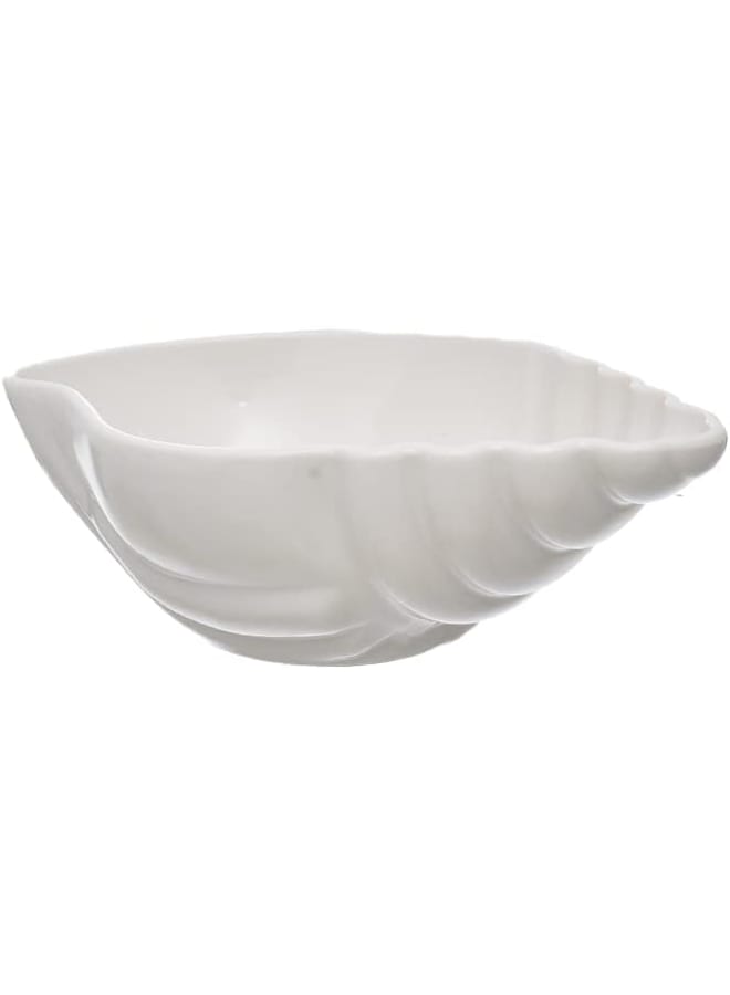Rosa By Fathy Mahmoud Matt White Porcelain Bowl With Shell Shape With Durable Material For Home 18×7cm - Image 2