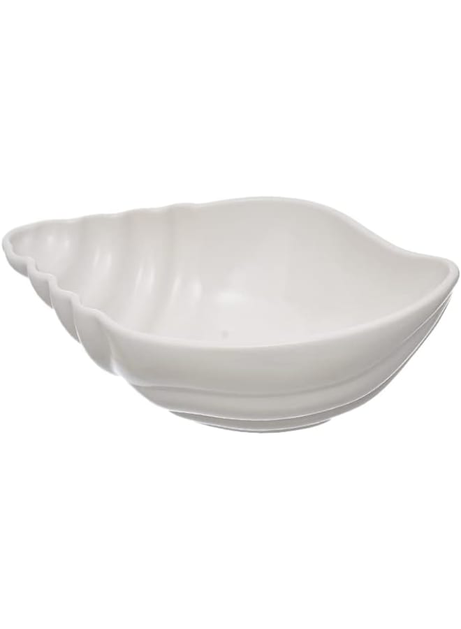 Rosa By Fathy Mahmoud Matt White Porcelain Bowl With Shell Shape With Durable Material For Home 18×7cm - Image 1
