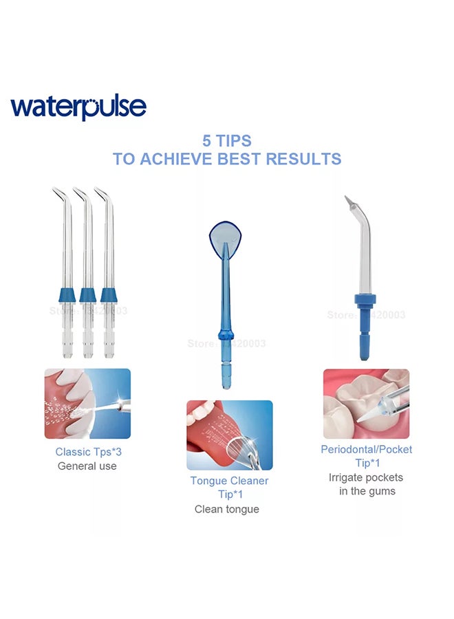 waterpulse Dental Water Flosser Pik Thread Oral Hygiene For Daily Use White/Blue 800ml - Image 5