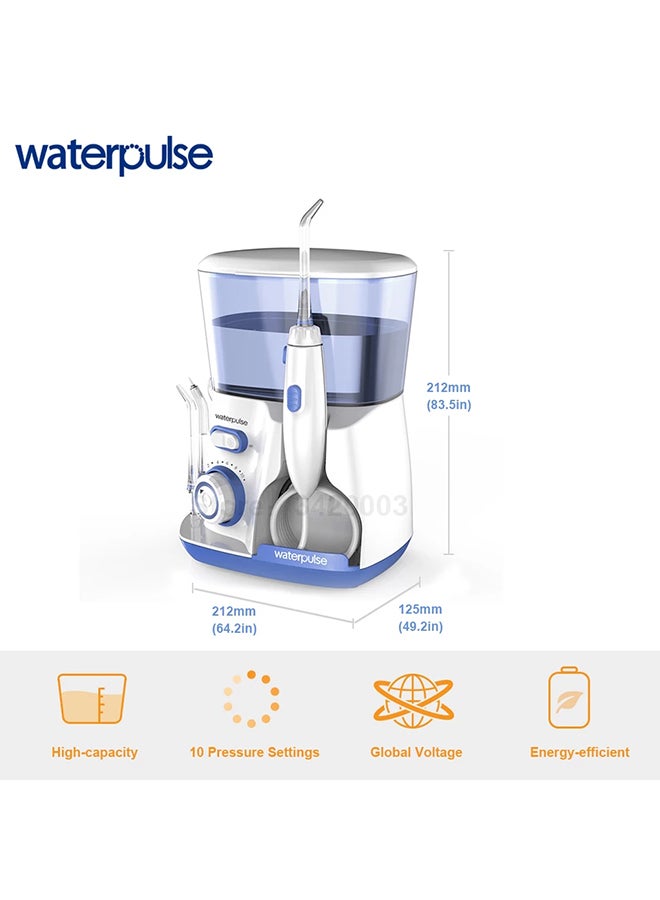 waterpulse Dental Water Flosser Pik Thread Oral Hygiene For Daily Use White/Blue 800ml - Image 4