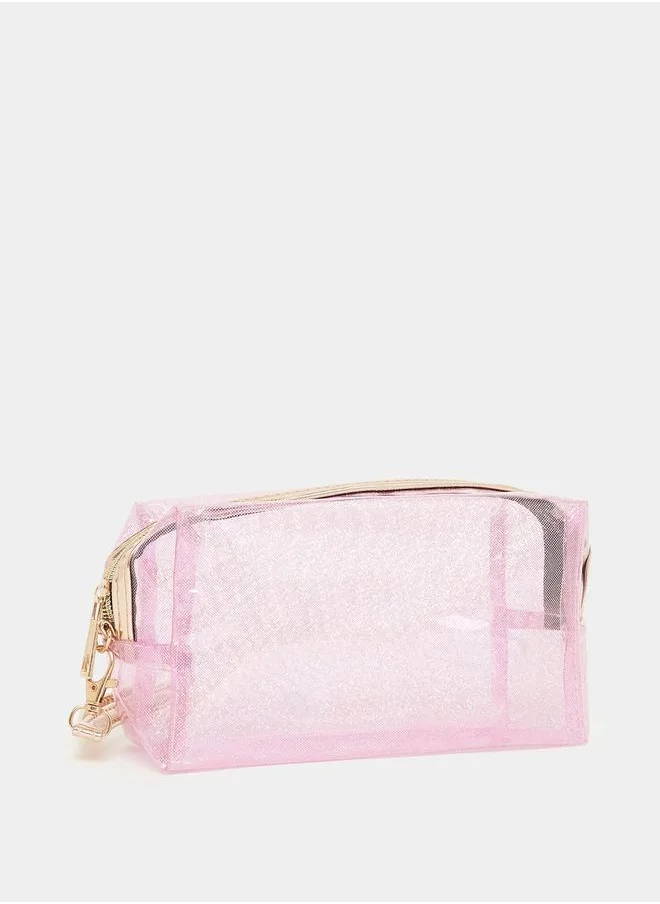 ستايلي Transparent Shiny Wash Bag