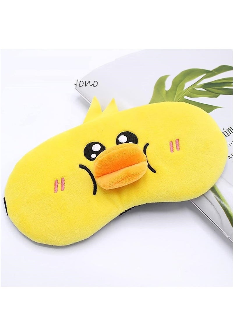 2Pcs Cute Sleeping Eye Masks Plush Cartoon Soft Fluffy Eyeshade Shade Cover Eyepatch for Kids Adult Night Nap Travel Deep Sleeping - Image 2
