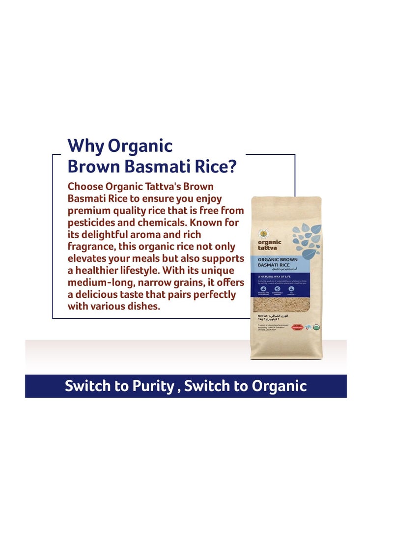 Organic Tattva Organic Brown Basmati Rice 1kg - Image 4