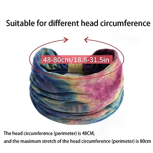 XFYT Comfortable Tie-Dye Fitness Bandana Hair Bands | Elevate Your Workouts with Microfibre high absorbtion Headband (Light Blue, Microfiber) - Image 4
