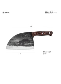 Samura Samura Mad Bull Serbian Chef’s Knife | Black & Red Handle | 7 Inch Handle | Durable | AUS-8 Hammered Stainless Steel | G-10 Handle Material | Hand Forged | Precison Cutting  - Image 5