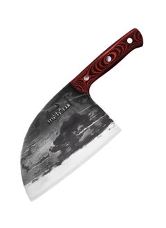 Samura Samura Mad Bull Serbian Chef’s Knife | Black & Red Handle | 7 Inch Handle | Durable | AUS-8 Hammered Stainless Steel | G-10 Handle Material | Hand Forged | Precison Cutting  - Image 1