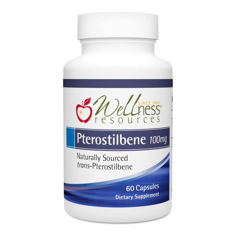 Wellness Resources Pterostilbene Natural Source Silbinol TransPterostilbene for Healthy Aging 100mg 60 Veggie Capsules NonGMO Vegan SoyFree
