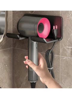 Choosey Hair Dryer Holder - Self Adhesive Blow Dryer Holder Wall Mounted, Hair Dryer Organizer with a Hook for Plug & Cord, Hairdryer Holder for Bathroom Cabinet  - Image 2