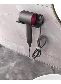 Choosey Hair Dryer Holder - Self Adhesive Blow Dryer Holder Wall Mounted, Hair Dryer Organizer with a Hook for Plug & Cord, Hairdryer Holder for Bathroom Cabinet  - Image 3