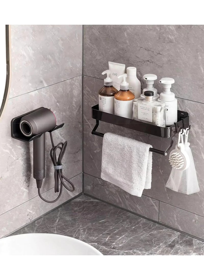 Choosey - Hair Dryer Holder - Self Adhesive Blow Dryer Holder Wall Mounted, Hair Dryer Organizer with a Hook for Plug & Cord, Hairdryer Holder for Bathroom Cabinet - Image 1