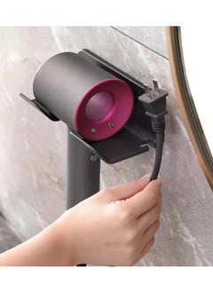 Choosey Hair Dryer Holder - Self Adhesive Blow Dryer Holder Wall Mounted, Hair Dryer Organizer with a Hook for Plug & Cord, Hairdryer Holder for Bathroom Cabinet  - Image 4