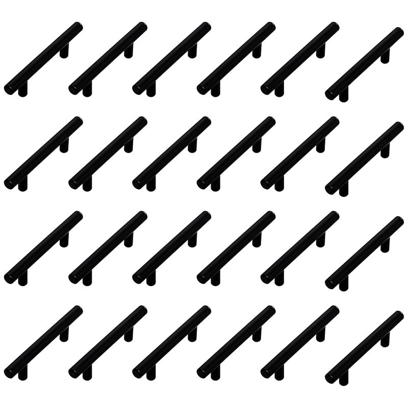 Atlantic Cabinet Pull Handle Black Coated Total Length 550 inch HoletoHole 96 mm Pack of 24 - Image 1